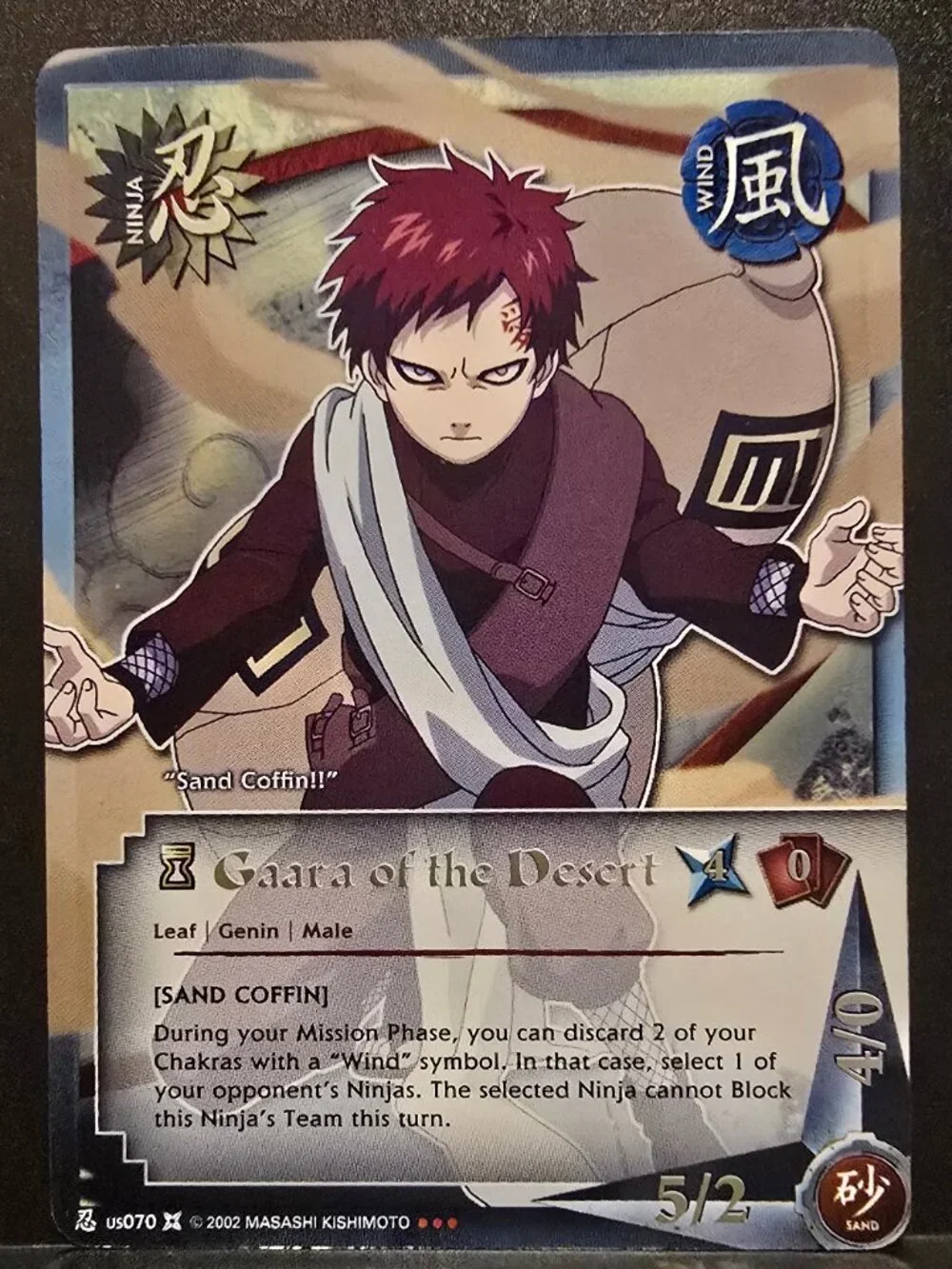 Gaara of the Desert N-US070 Super Rare Foil - Naruto CCG